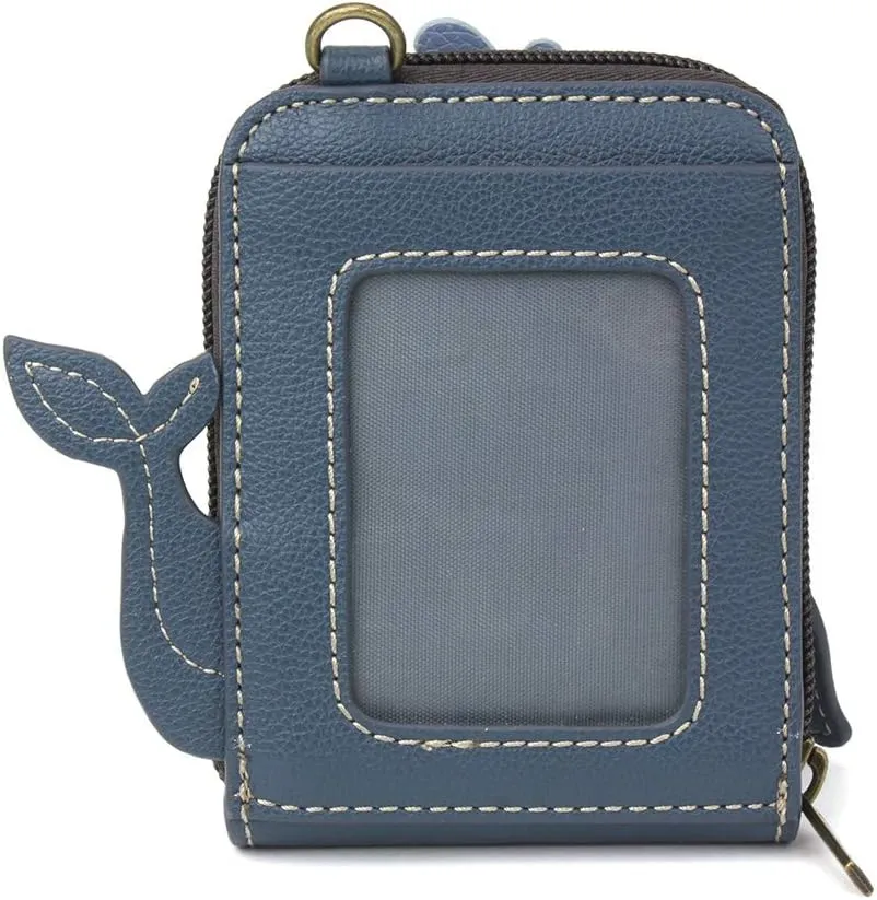 CHALA RFID Cute-C Credit Card Holder Wallet Wristlet - Women Faux Leather Cute-C with Strap