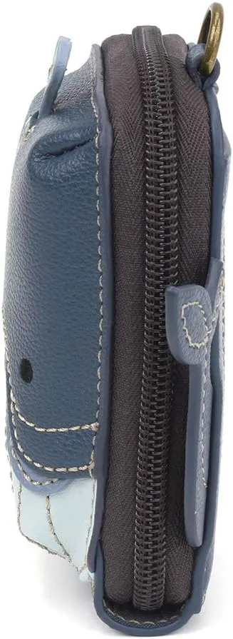 CHALA RFID Cute-C Credit Card Holder Wallet Wristlet - Women Faux Leather Cute-C with Strap