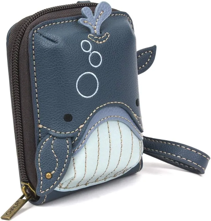 CHALA RFID Cute-C Credit Card Holder Wallet Wristlet - Women Faux Leather Cute-C with Strap