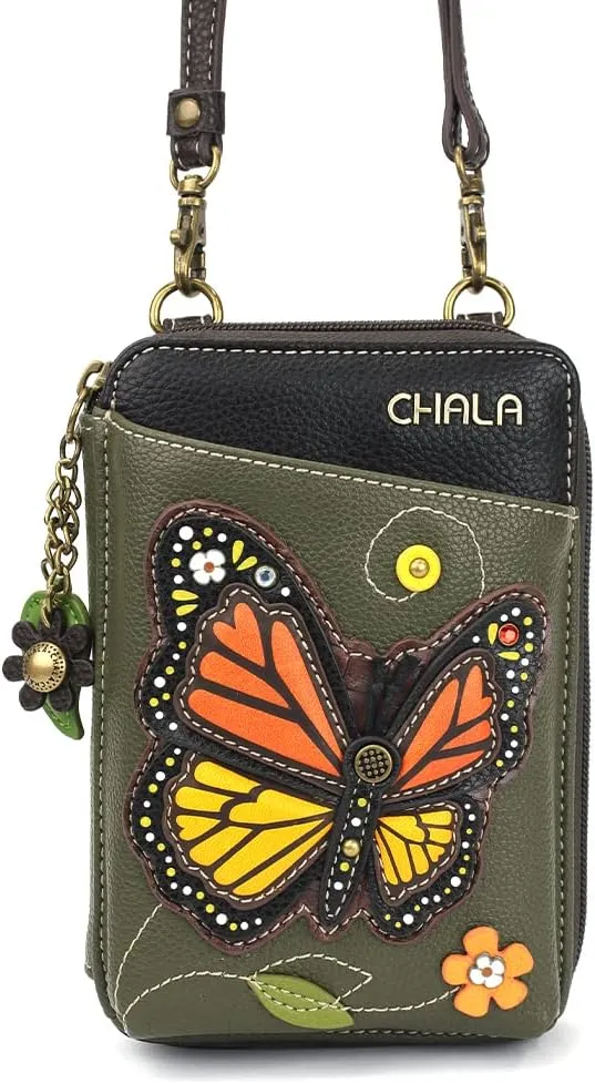 CHALA Wallet Crossbody Cell Phone Purse - Women Faux Leather Multicolor Handbag with Adjustable Strap