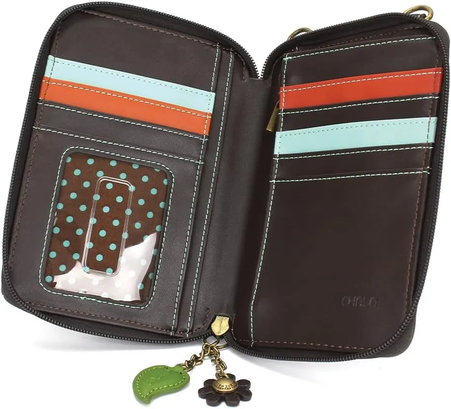 CHALA Wallet Crossbody Cell Phone Purse - Women Faux Leather Multicolor Handbag with Adjustable Strap