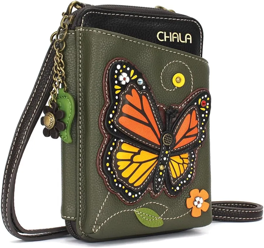 CHALA Wallet Crossbody Cell Phone Purse - Women Faux Leather Multicolor Handbag with Adjustable Strap