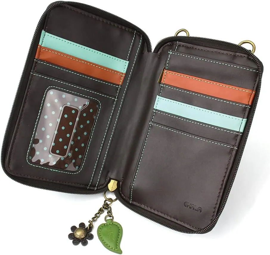 CHALA Wallet Crossbody Cell Phone Purse - Women Faux Leather Multicolor Handbag with Adjustable Strap