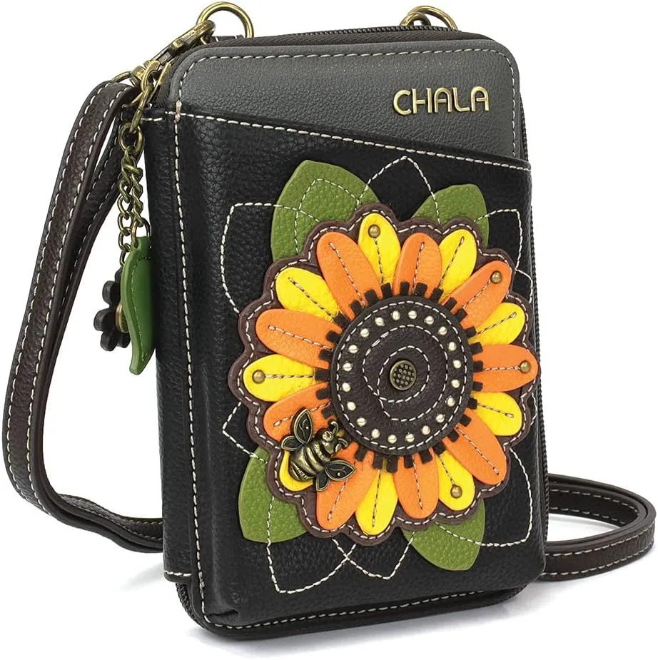 CHALA Wallet Crossbody Cell Phone Purse - Women Faux Leather Multicolor Handbag with Adjustable Strap