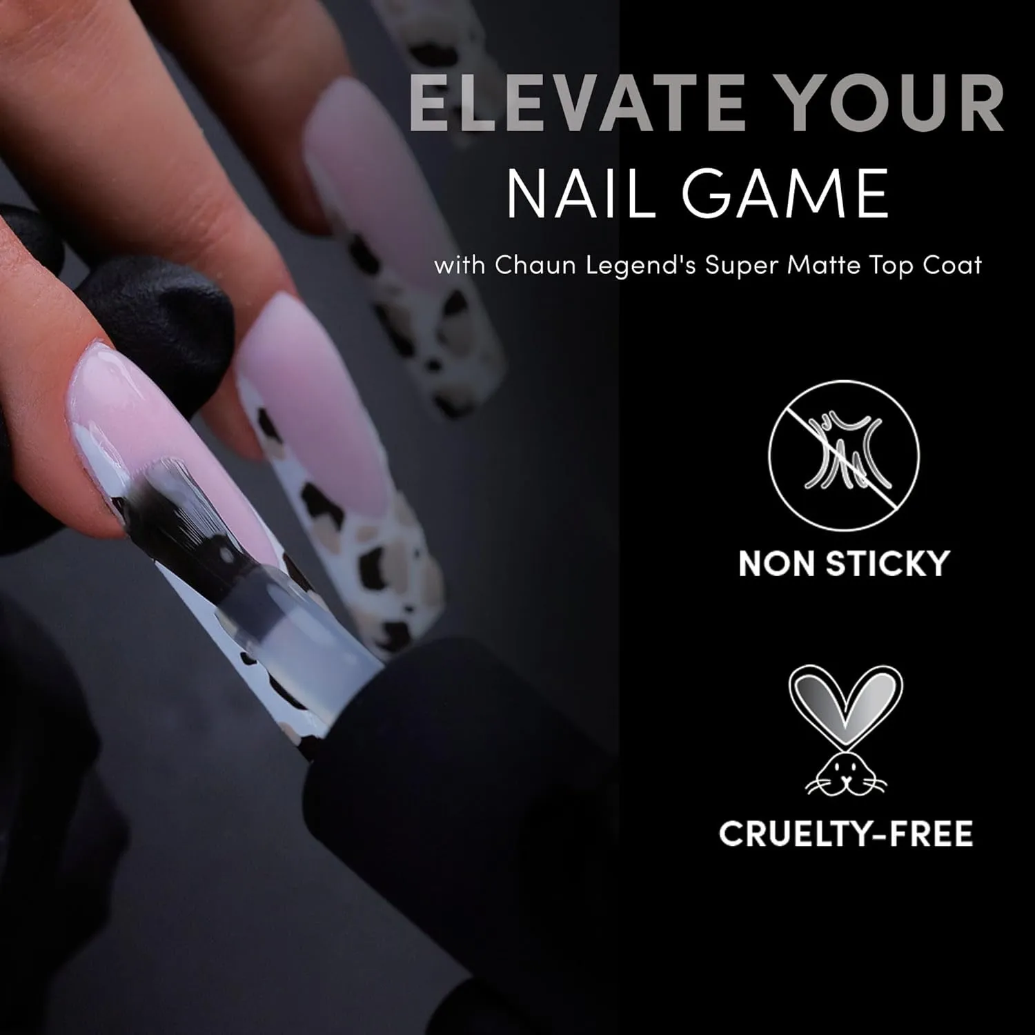 CHAUN LEGEND Velvet Matte Top Coat | Ultra Matte Finish, Non-Wipe Formula | 15 ml