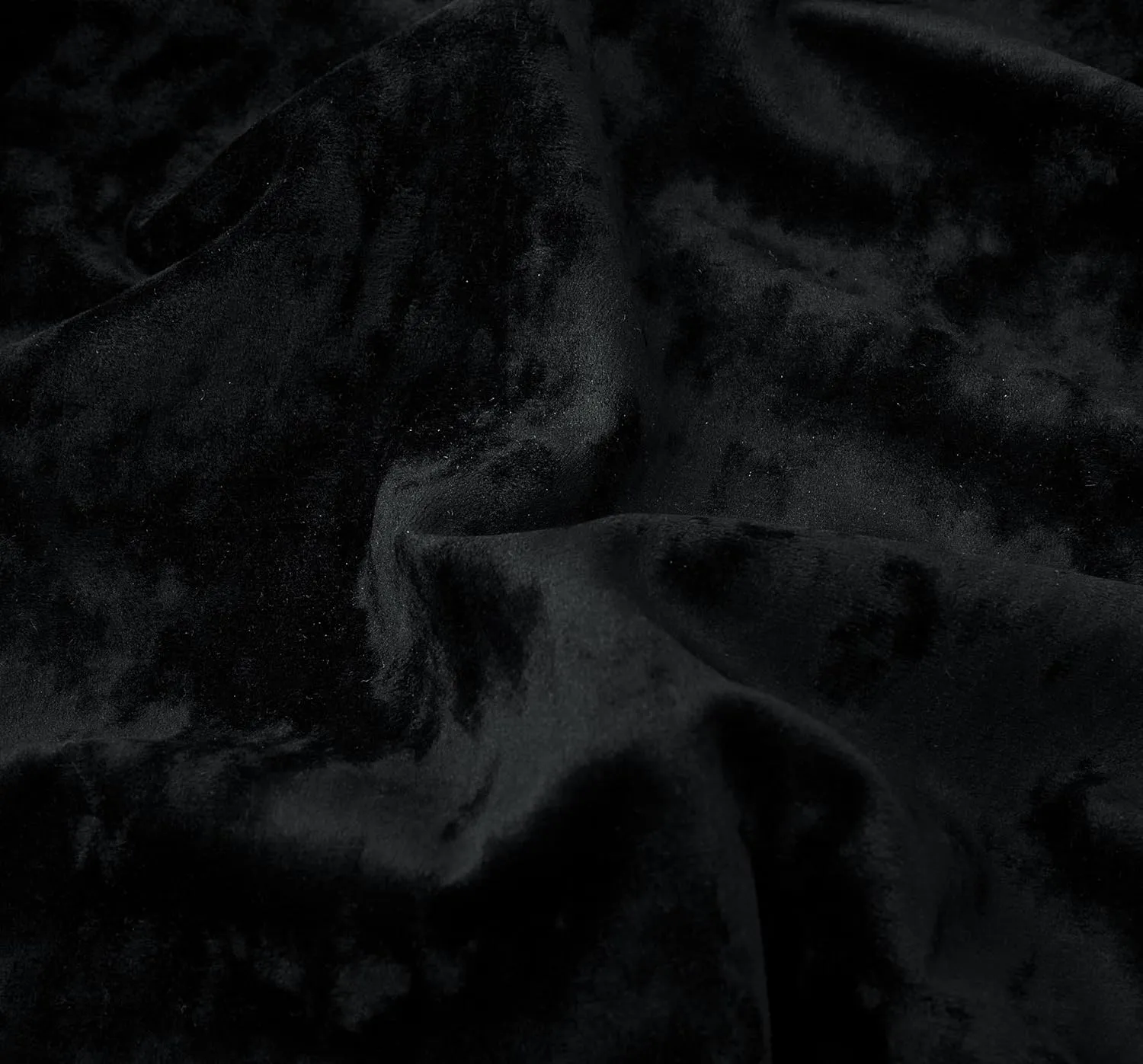 Chezmoi Collection Lux Black Crushed Velvet Curtains, 2 Panel Set, Room Darkening Distressed Velvet Grommet Top Curtain, 50" W x 96" L for Living Room Bedroom Window Drapes