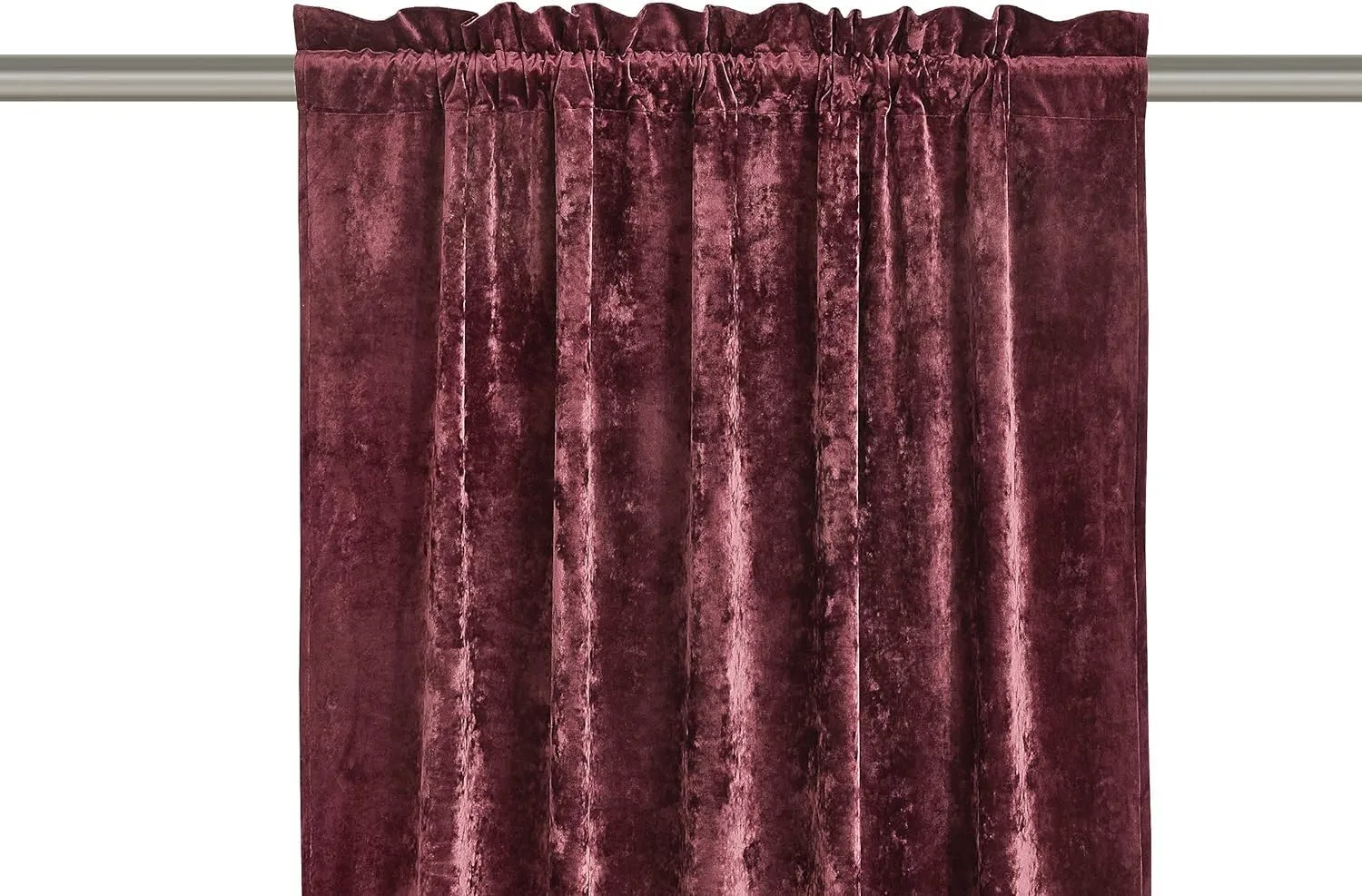 Chezmoi Collection Lux Burgundy Crushed Velvet Curtains 2 Panel Set - 84 inches Long Room Darkening Luxury Distressed Velvet Rod Pocket Window Drapes for Living Room Bedroom 50" W x 84" L
