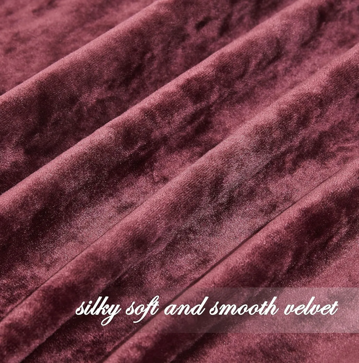 Chezmoi Collection Lux Burgundy Crushed Velvet Curtains 2 Panel Set - 84 inches Long Room Darkening Luxury Distressed Velvet Rod Pocket Window Drapes for Living Room Bedroom 50" W x 84" L