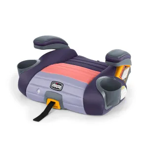 Chicco GoFit ClearTex Plus Backless Booster Car Seat, Latch Attachment, Quick-Release Latch Removal, Portable Car Booster Seat for Children at Least 4 Years Old and 40-110 lbs | Sunset/Purple