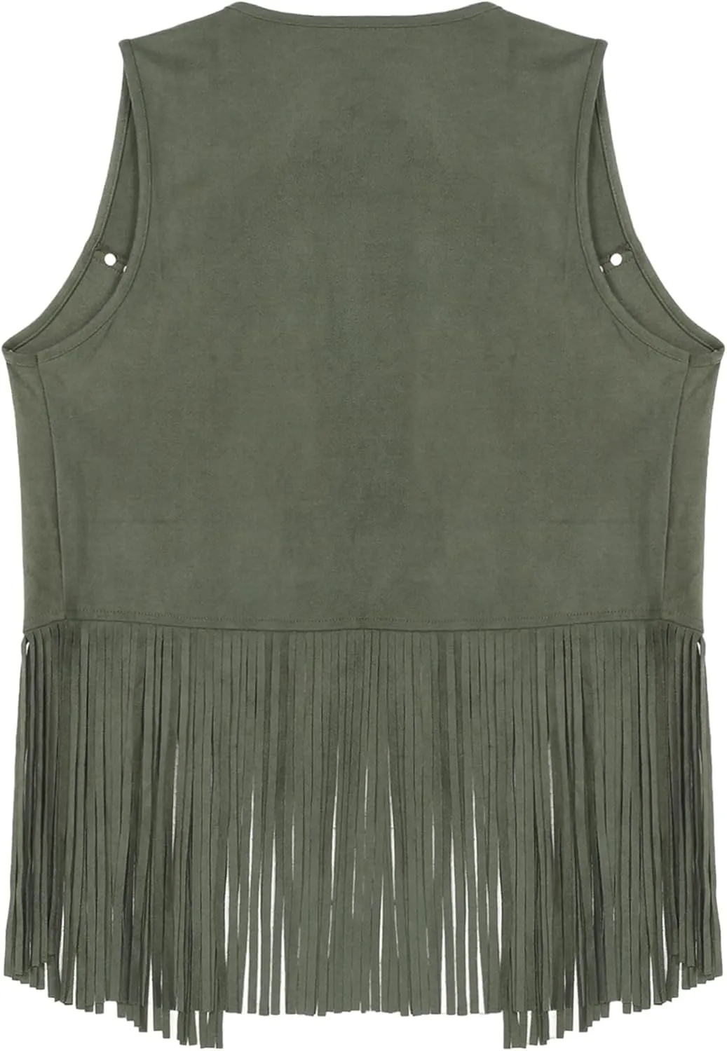 CHICTRY Mens Faux Suede Tassel Vest Fashion Rivets Fringe Waistcoat Open Front Sleeveless Jacket Western Cowboy Vest