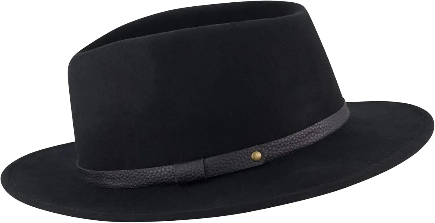 Christian Siriano New York Fedora Hat, Wool Felt Wide Brim Panama Fashion Hat, One Size