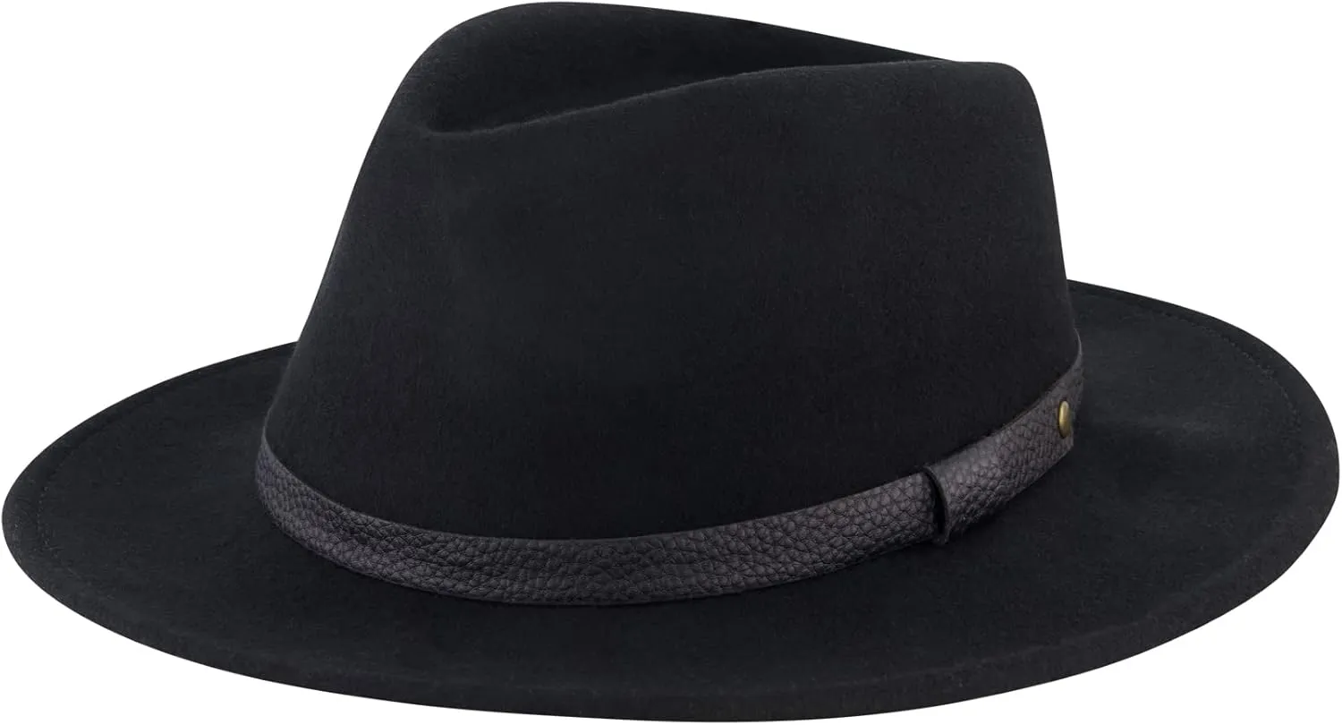 Christian Siriano New York Fedora Hat, Wool Felt Wide Brim Panama Fashion Hat, One Size