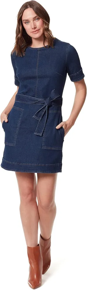 Christian Siriano x Gloria Vanderbilt Collab Women's Belted Stretch Denim Dress
