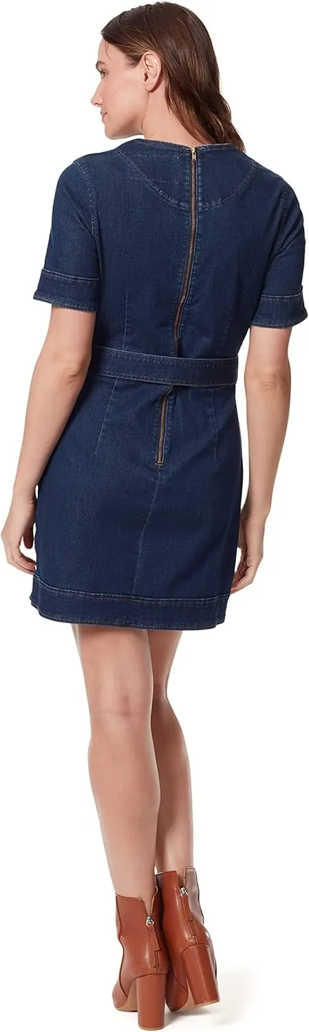 Christian Siriano x Gloria Vanderbilt Collab Women's Belted Stretch Denim Dress
