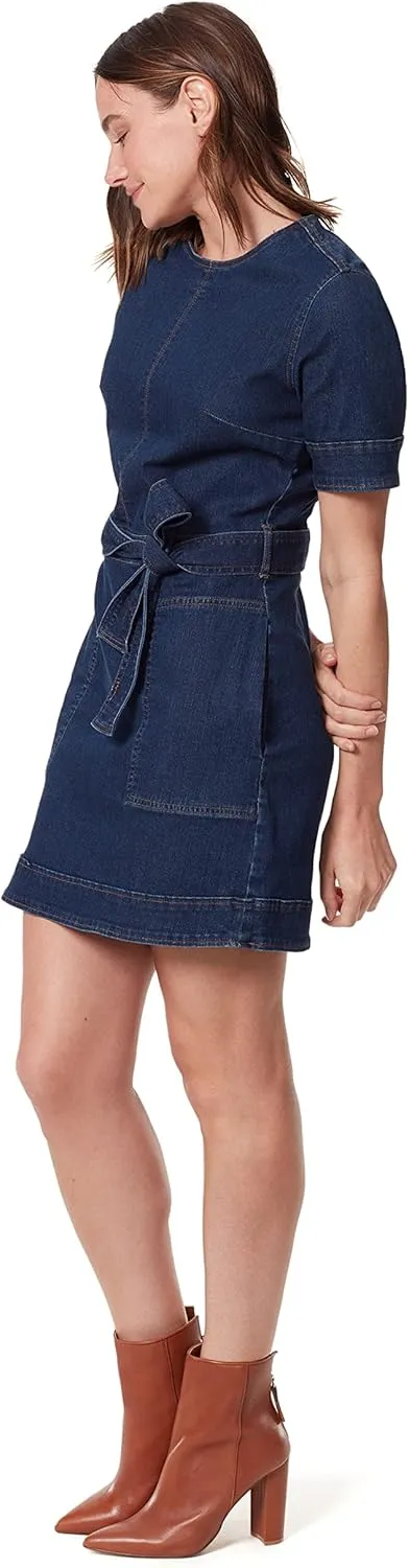 Christian Siriano x Gloria Vanderbilt Collab Women's Belted Stretch Denim Dress