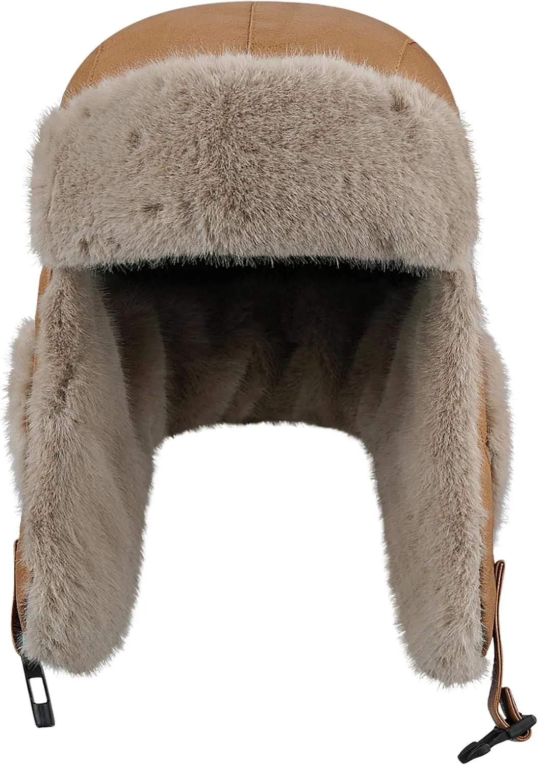 Clakllie Unisex Trapper Winter Hat Waterproof Leather Eskimo Hats Russian Ushanka Caps Trooper Aviator Cap with Earflaps