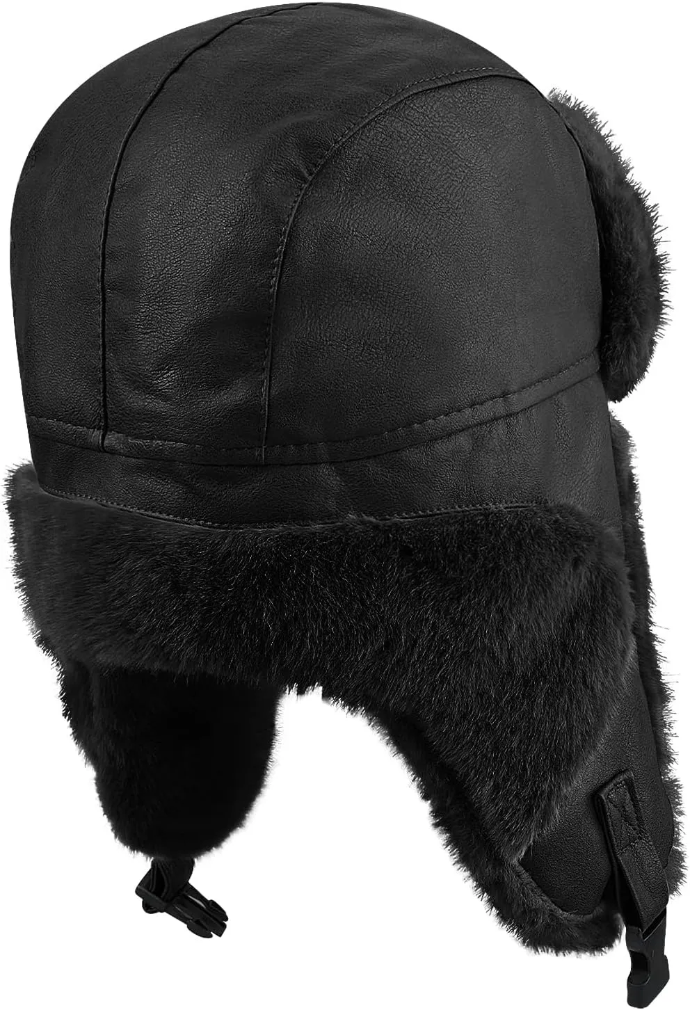 Clakllie Unisex Trapper Winter Hat Waterproof Leather Eskimo Hats Russian Ushanka Caps Trooper Aviator Cap with Earflaps