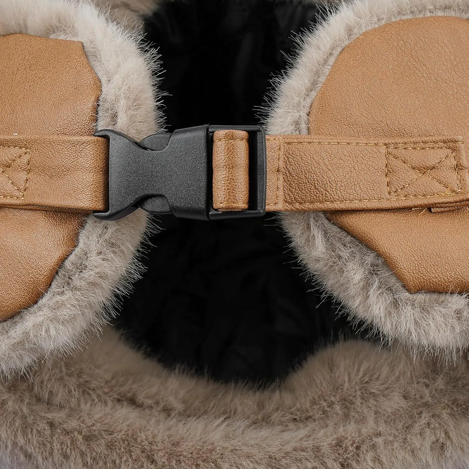 Clakllie Unisex Trapper Winter Hat Waterproof Leather Eskimo Hats Russian Ushanka Caps Trooper Aviator Cap with Earflaps