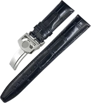 Classic Alligator Texture Leather Watchband 20mm 21mm 22mm Fit for IWC Pilot Series IW500107 IW371604 IW500710 PORTUGIESER Strap