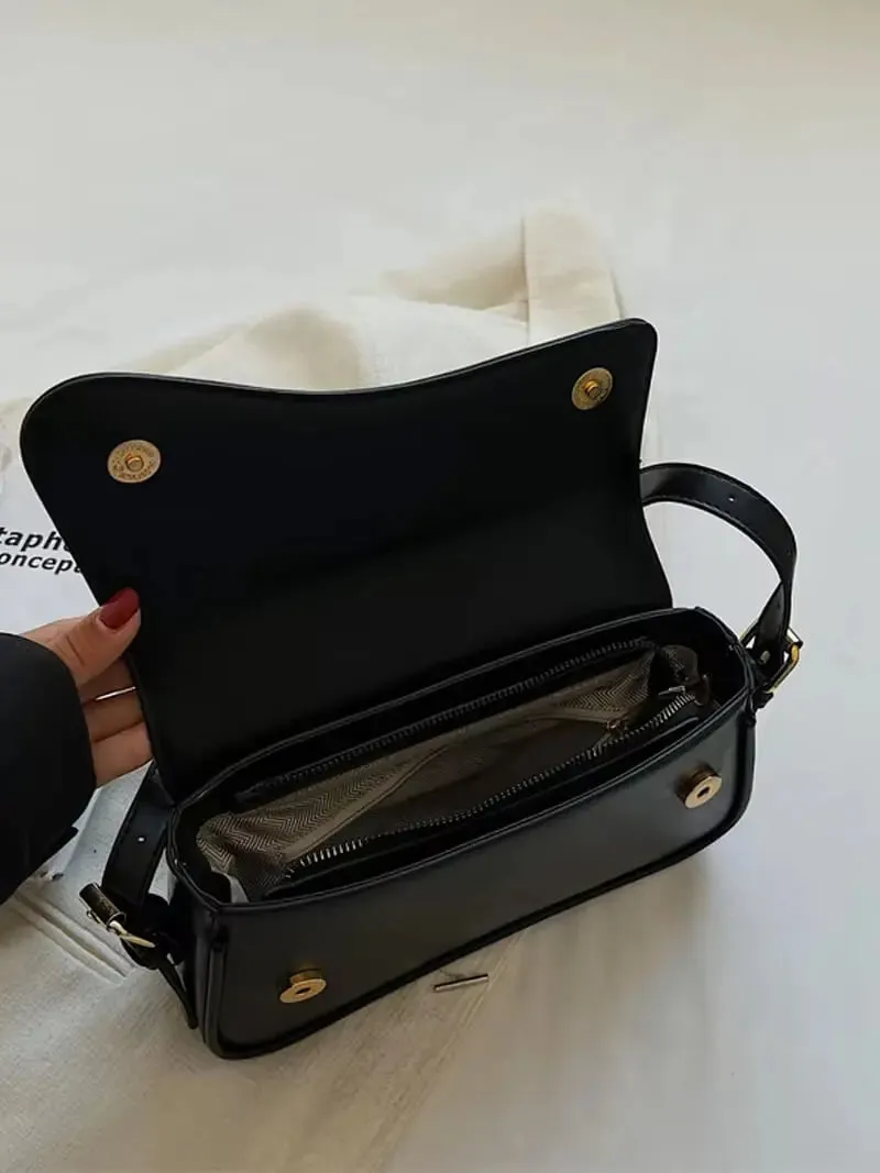 Classic Faux Leather Shoulder Bag – Minimalist Elegance