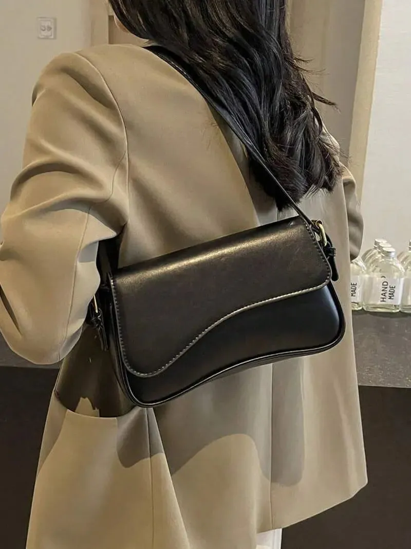 Classic Faux Leather Shoulder Bag – Minimalist Elegance