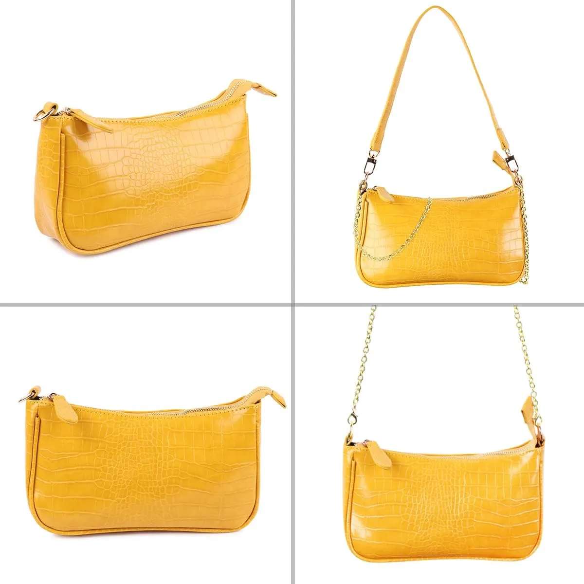 Classic Vegan Leather Crossbody Handbag - Quilted Shoulder Bag Rectangle Camera Travel Purse Satchel, Round Messenger