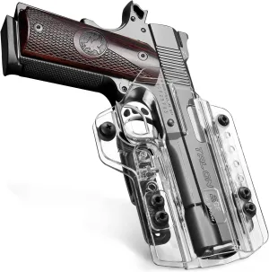 Clear Convertible OWB & IWB 1911 Holster - Fits 5-inch Models: Colt, Springfield, Rock Island & More. Adjustable Ride Height & Retention