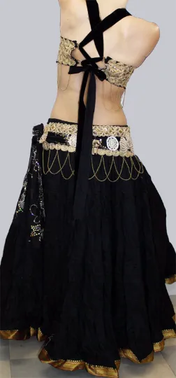 Cleopatra Black Bra belt set