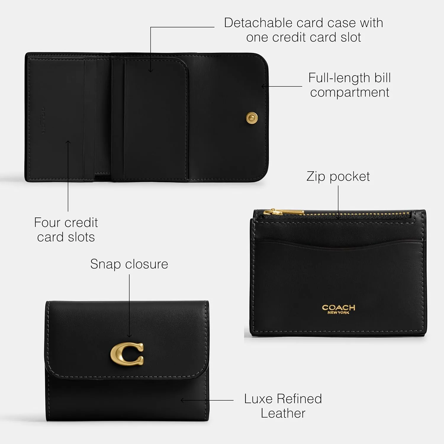 Coach Women's Essential Card Holder Accessory-Travel Wallet