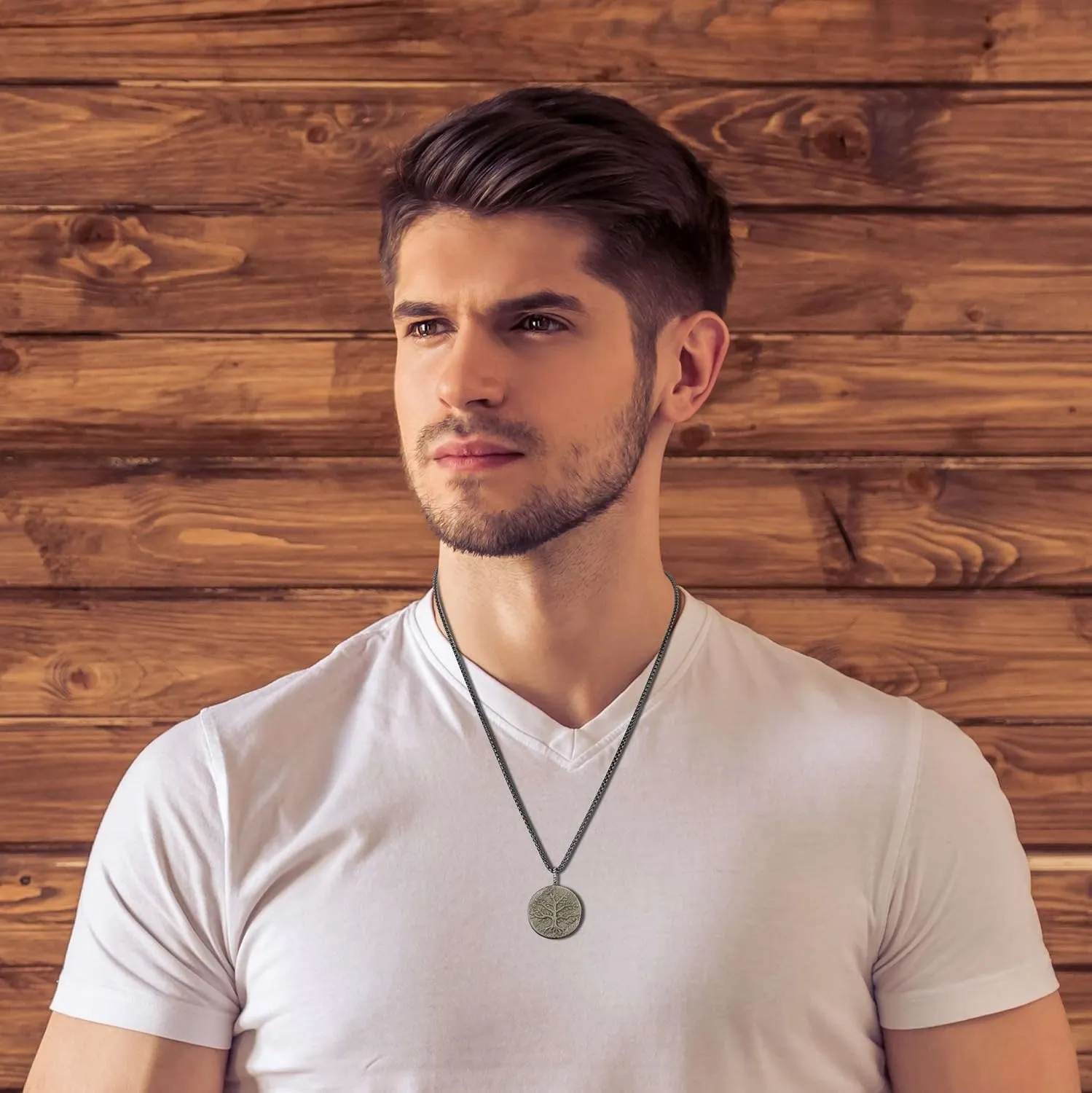 COAI Tree of Life Necklace for Men Women, Black/Golden Obsidian Pendant Necklace