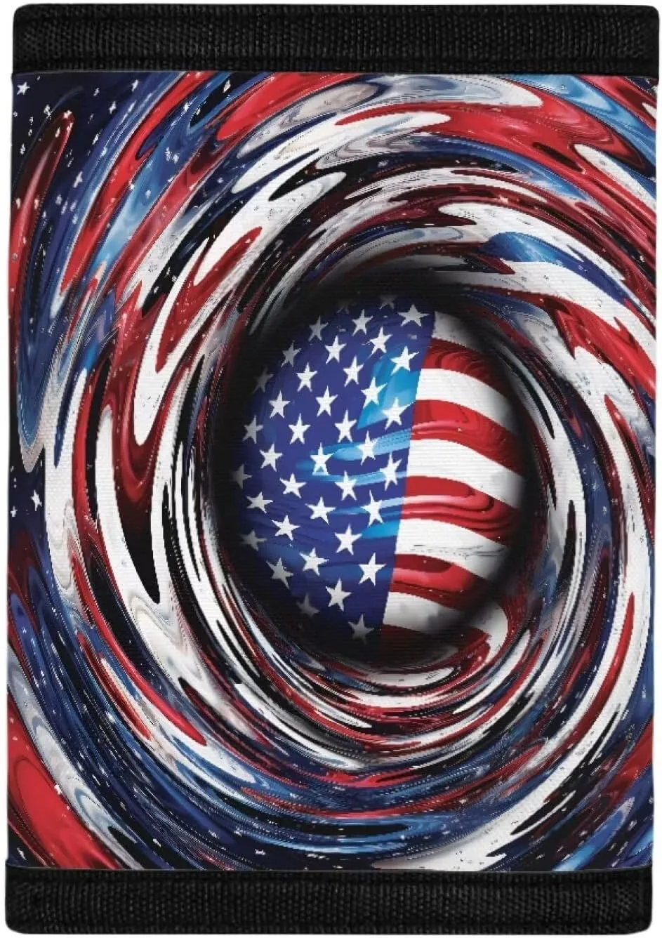 Coldinair American Flag Print Wallet for Boys Wallets for Girls Kids Polyester Wallet Mini Purse Credit ID Card Trifold Handbag Small Coin Purses for Teens Boys
