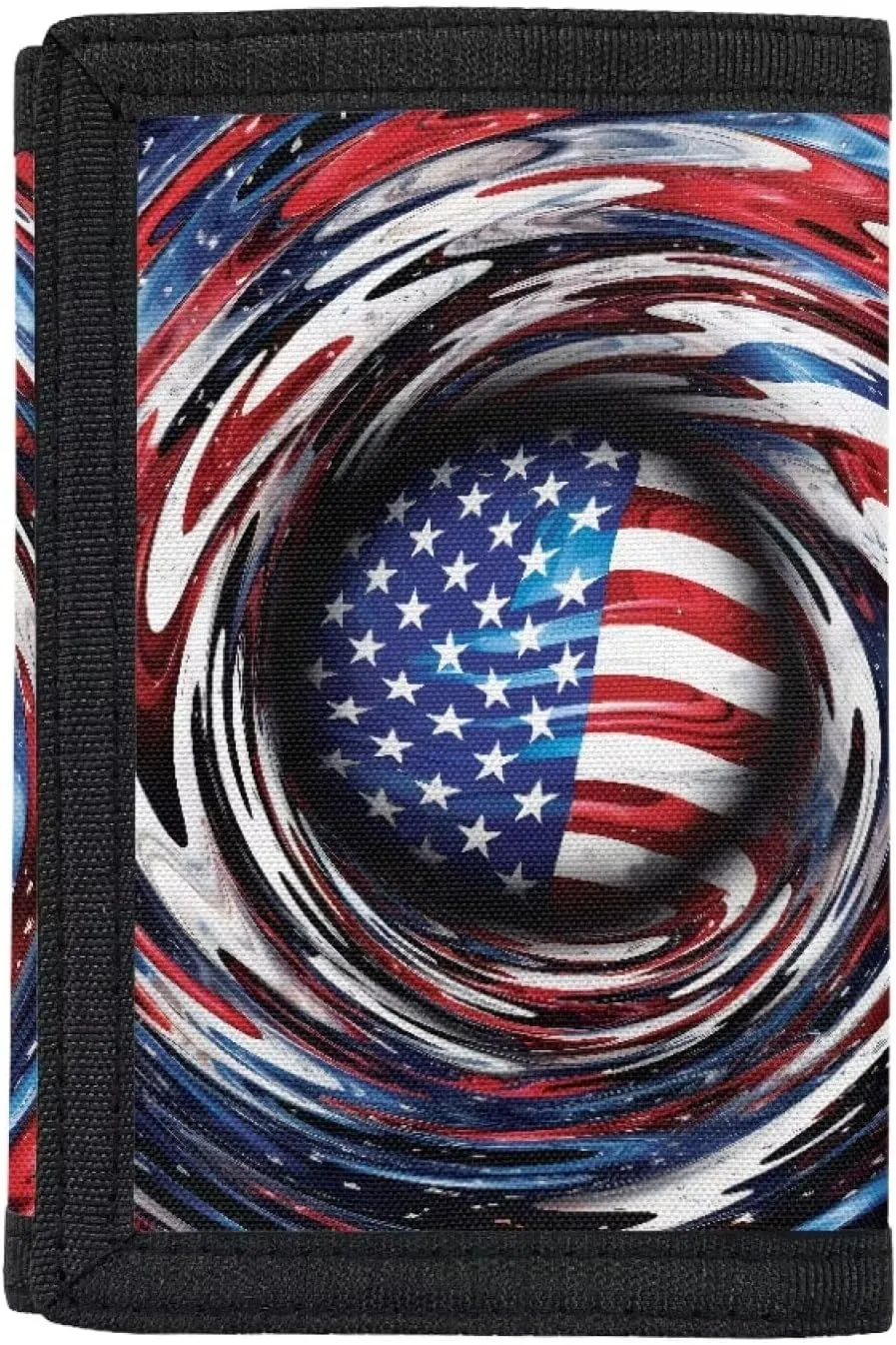 Coldinair American Flag Print Wallet for Boys Wallets for Girls Kids Polyester Wallet Mini Purse Credit ID Card Trifold Handbag Small Coin Purses for Teens Boys