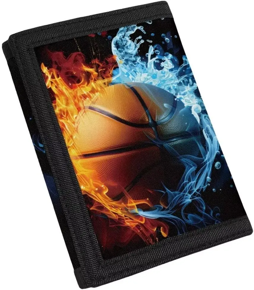 Coldinair Kids Basketball Wallet - Trifold Pouch for Boys & Girls, 4-16 Years, Nylon