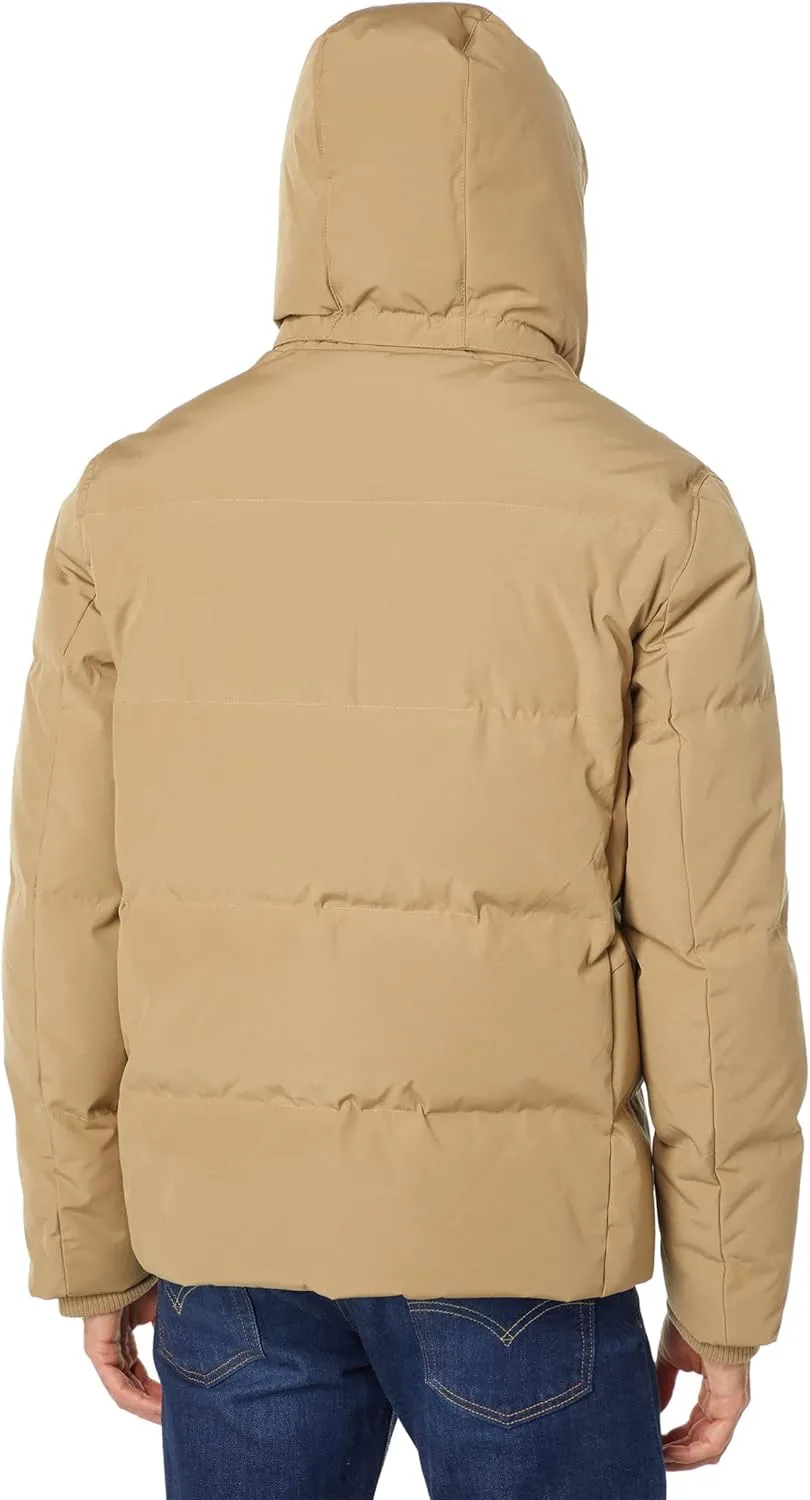Cole Haan Men's Short Down Parka with Hooded Down Coat