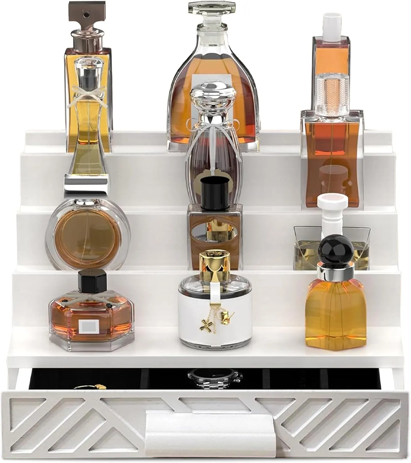 Cologne Organizer for Men - Multi Tier Drawer Organizer & Dresser Organizer Countertop - Perfume Holder | Cologne Stand For Men - Perfume Organizer for Women