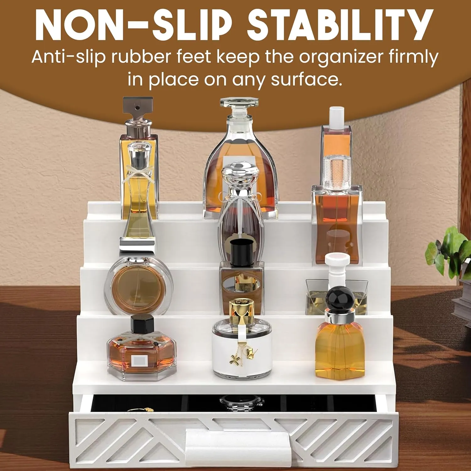 Cologne Organizer for Men - Multi Tier Drawer Organizer & Dresser Organizer Countertop - Perfume Holder | Cologne Stand For Men - Perfume Organizer for Women