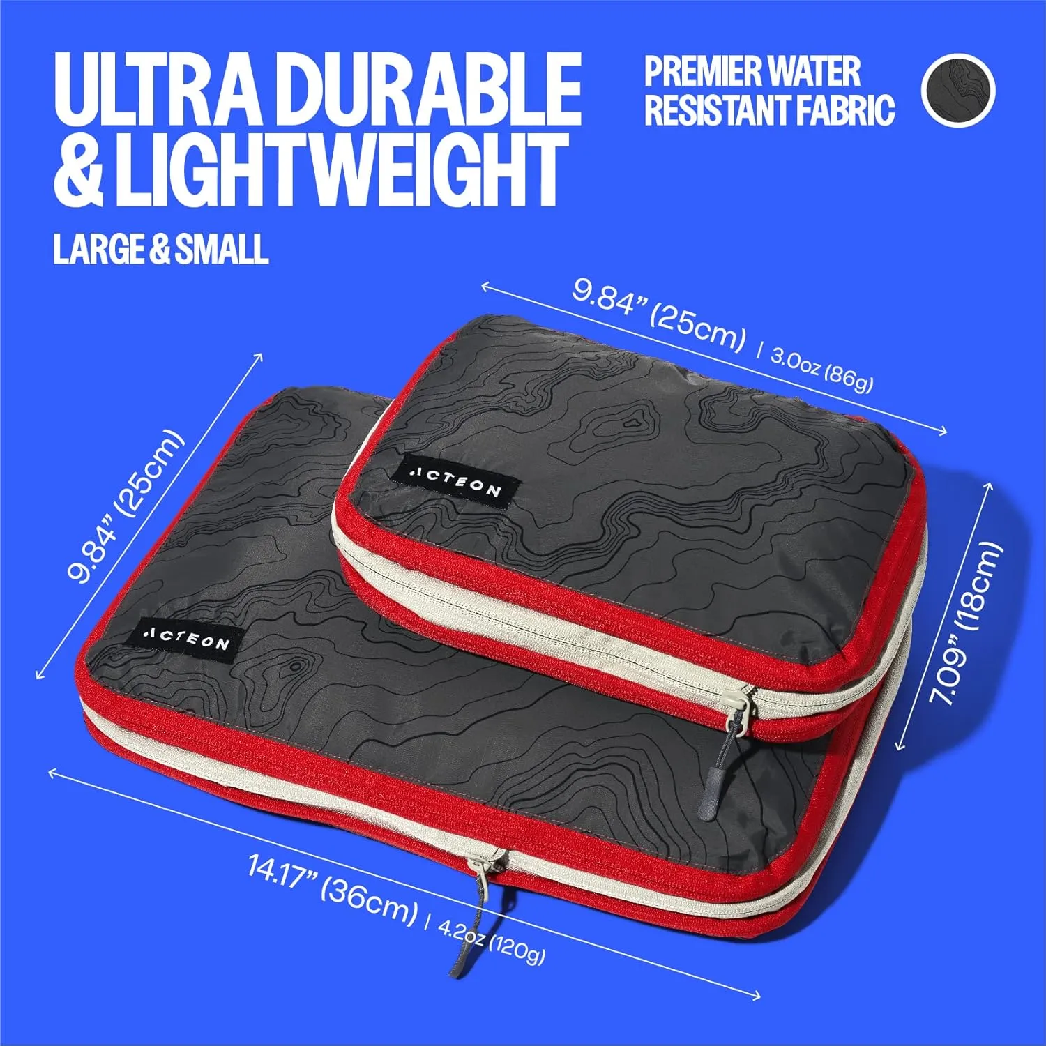 Compression Packing Cubes - 2 Pack Clean Dirty Separate Zipper - Luggage & Suitcase Organizer Travel Cube, Large Small Laundry Compartment Organizers for Clothes, Shoes Makeup