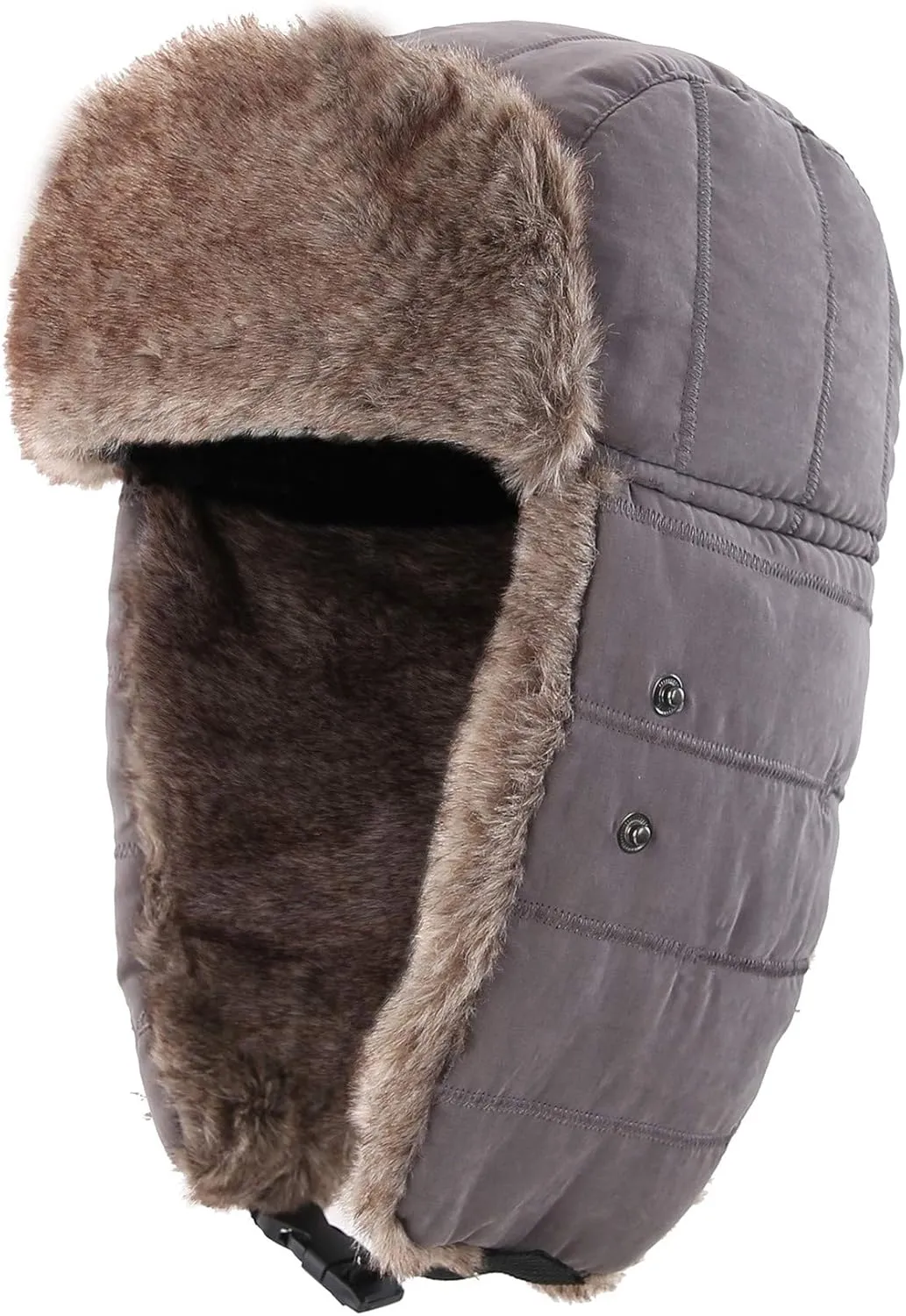 Connectyle Men's Trooper Trapper Hat Warm Winter Hats with Removable Face Mask Earflaps Faux Fur Hunting Outdoor Hat