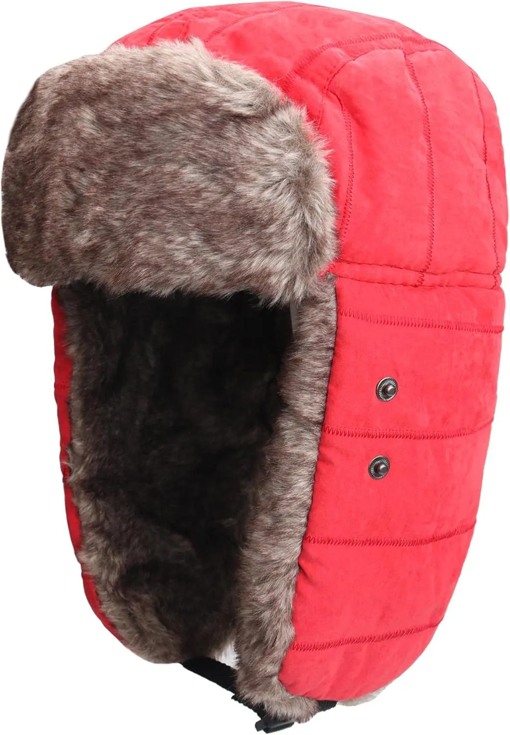 Connectyle Men's Trooper Trapper Hat Warm Winter Hats with Removable Face Mask Earflaps Faux Fur Hunting Outdoor Hat