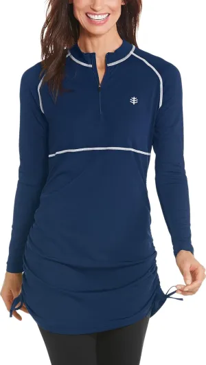 Coolibar UPF 50  Women's Lawai Ruche Swim Shirt - Sun Protective