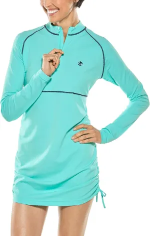 Coolibar UPF 50  Women's Lawai Ruche Swim Shirt - Sun Protective
