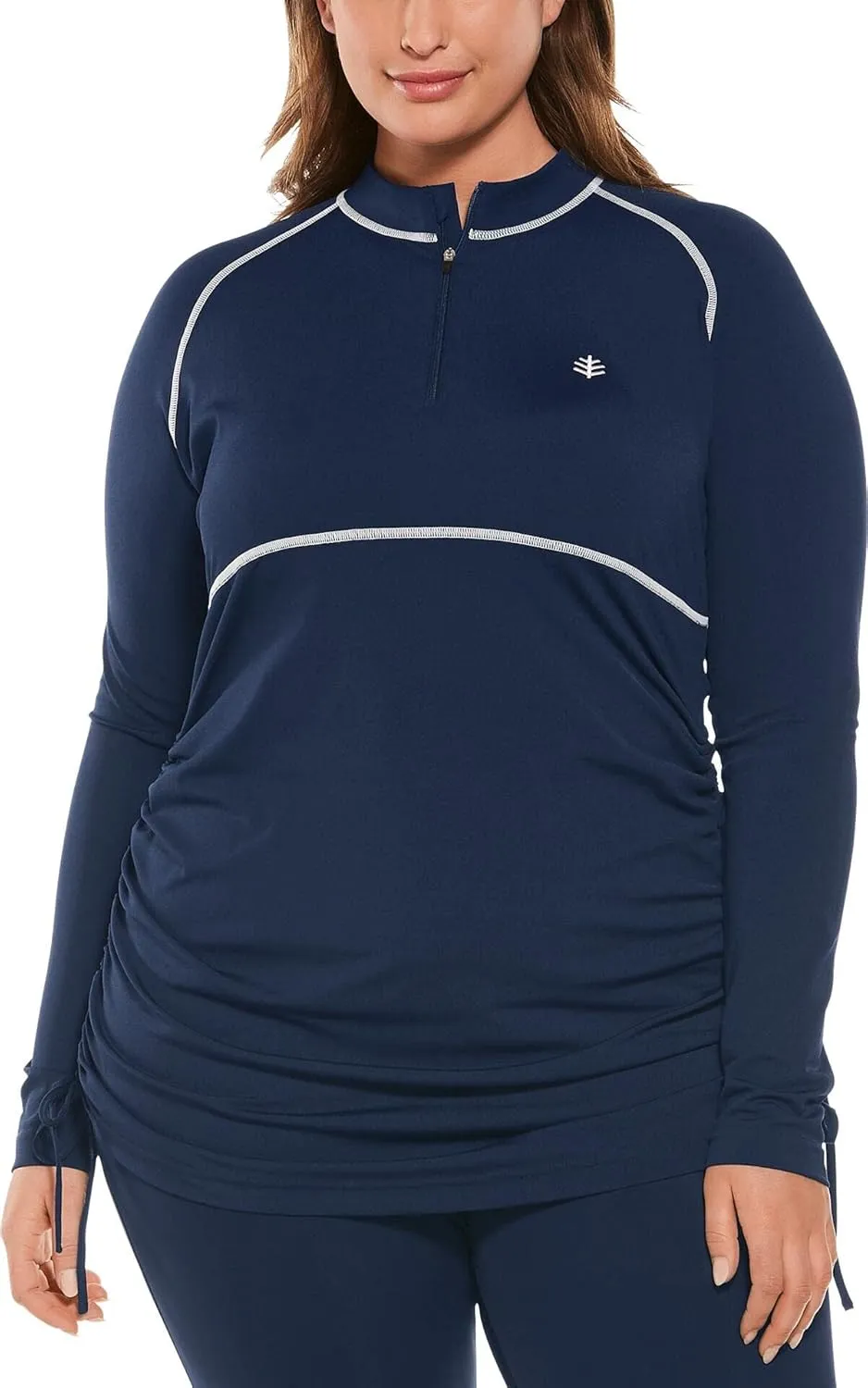 Coolibar UPF 50  Women's Lawai Ruche Swim Shirt - Sun Protective