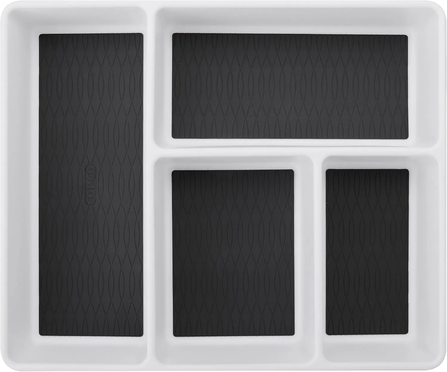 Copco Basics Multi-Compartment Drawer Organizer, White/Charcoal Gray