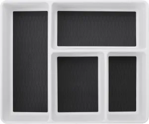 Copco Basics Multi-Compartment Drawer Organizer, White/Charcoal Gray