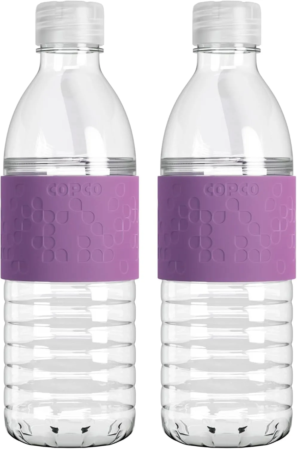 Copco Hydra Water Bottle with Spill-Resistant Lid, 16.9 oz (Set of 2) - Reusable Tritan Non-Slip Sleeve, Twist-Open Body - BPA-Free, Leak-Proof, Durable & Portable for Gym, Office, School (Purple)