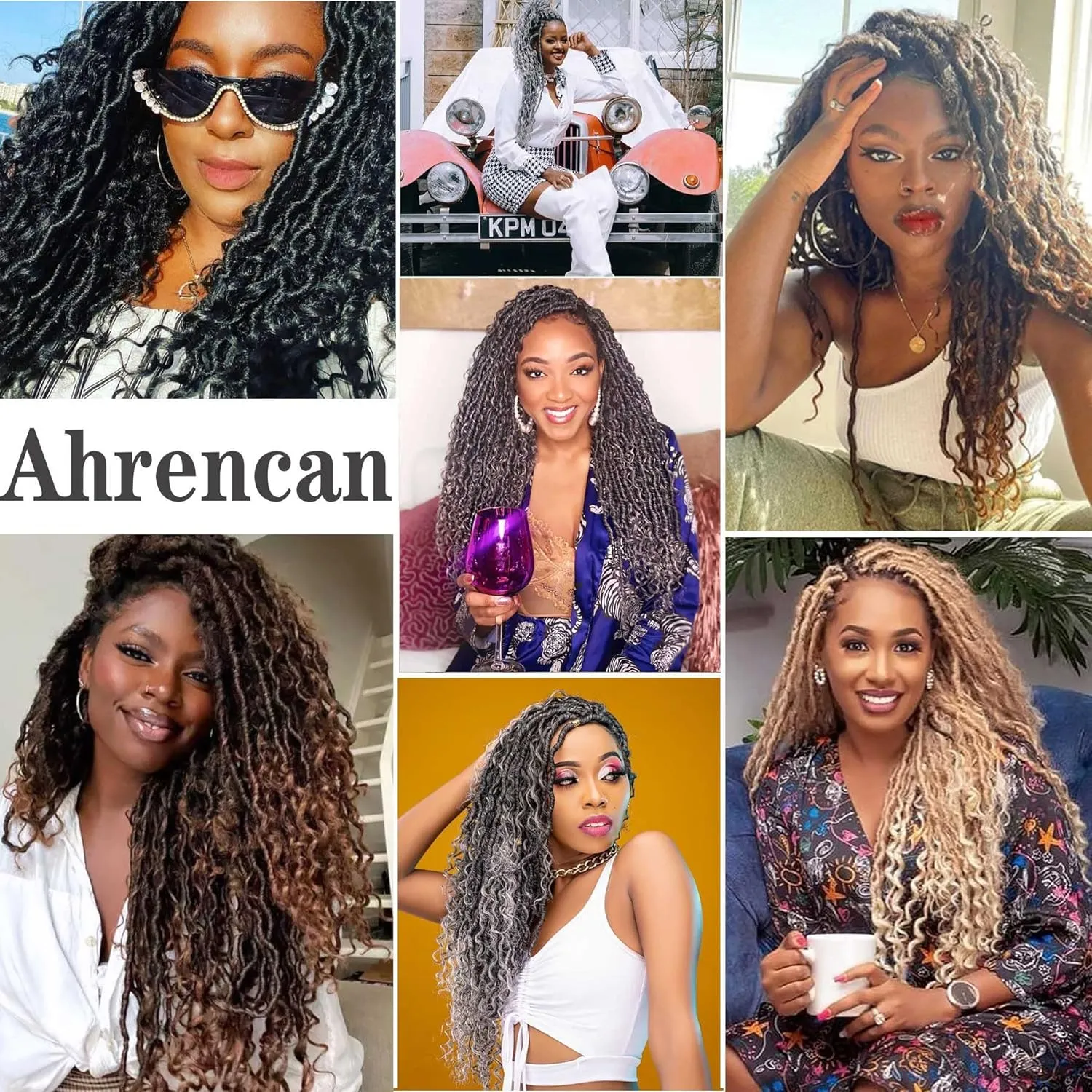 Copper Crochet Goddess Locs,5 Packs 14 Inch Pre looped Boho Goddess Locs Crochet Hair,Faux Locs Crochet Hair With Curly Ends,Hippie Locs Crotchet Hair For Women(14in,5pack T1B/350#)