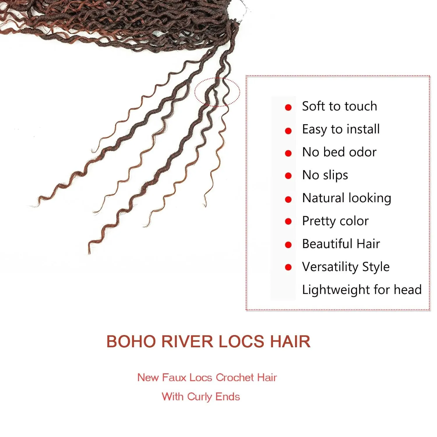 Copper Crochet Goddess Locs,5 Packs 14 Inch Pre looped Boho Goddess Locs Crochet Hair,Faux Locs Crochet Hair With Curly Ends,Hippie Locs Crotchet Hair For Women(14in,5pack T1B/350#)