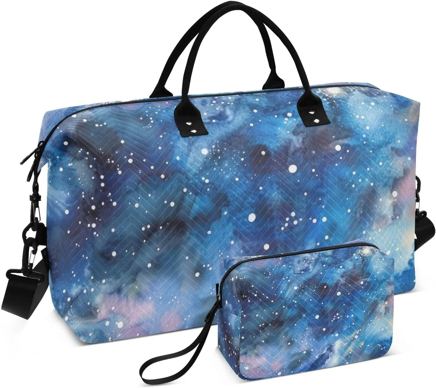 Cosmic Space Nebula Duffel Bag for Traveling, Travel Bag Gym Bag, with Multiple Interior Pockets Shoulder Weekender Bag for Women Men with Toiletry Bag 20.5L x 1.9W x 13.8H