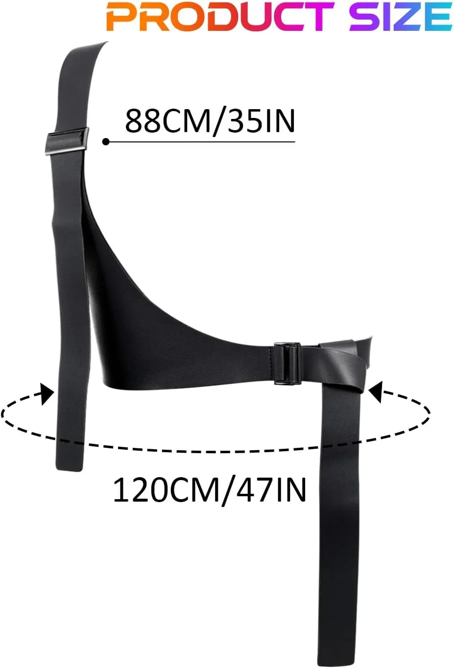 COSYDAYS Plus Size Harness Belts Black Leather Waist Harness Fashion for Woman