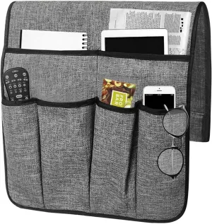 Couch Sofa Armrest Organiser Arm Chair Caddy Bedside Storage Pocket with 8 Pockets TV Remote Holder Bed Storage Pocket Bag for Cellphone Tablet Notepad Book Magazines DVD Glasses